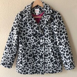 Cat & Jack Leopard Print Coat with Pink Lining Girls size 10/12